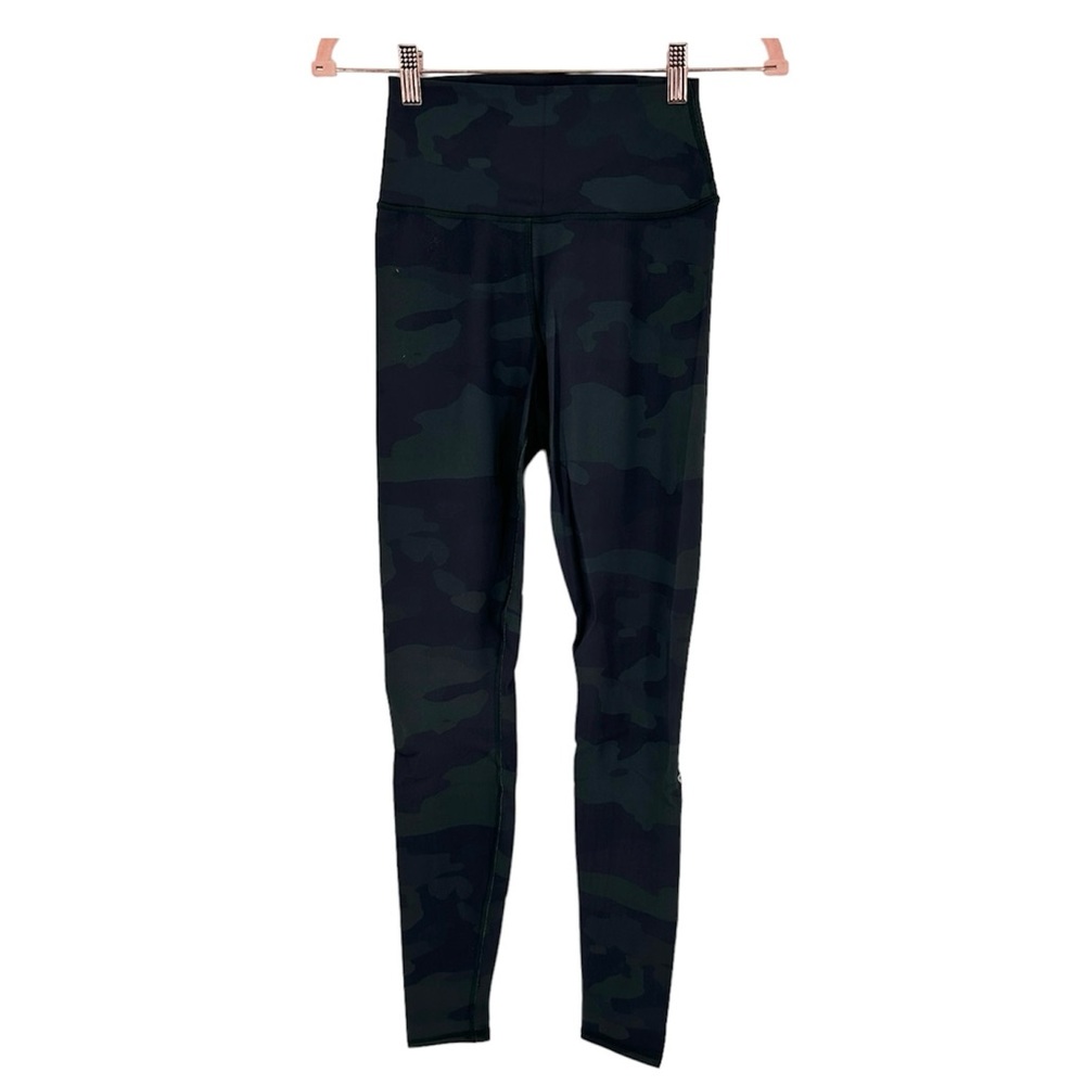 ALO Yoga Womens XS Vapor High Waisted Camo Dark Green Leggings Athleisure